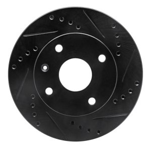 Chevrolet Optra Brake Rotor (1) - Front Right - R1 Concepts - Drilled & Slotted - Black - `04-`10